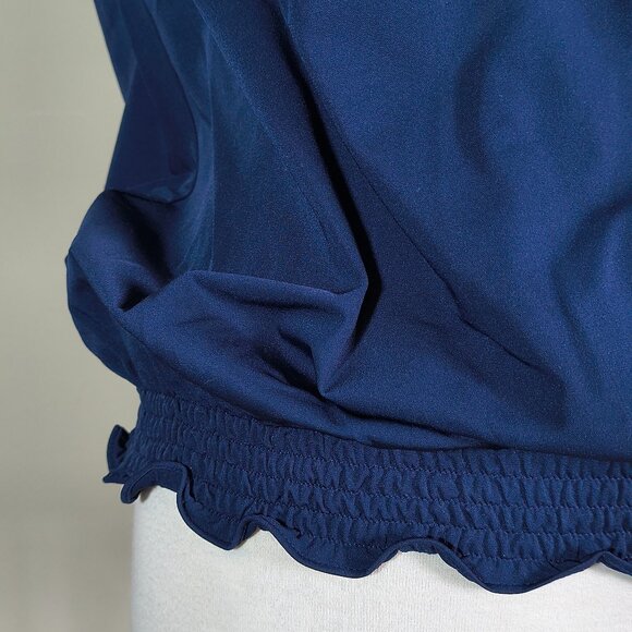 Elastic Ruffle Neckline Sleeveless Top - Picture 5 of 6